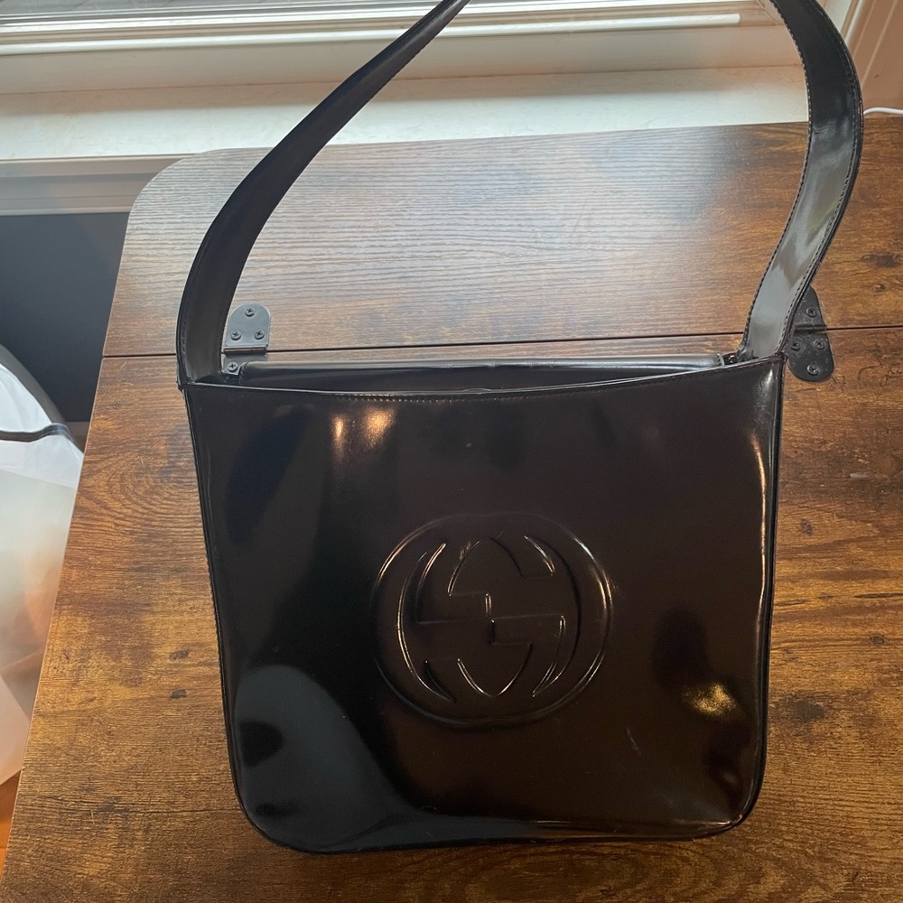 Gucci, Tom Ford Black Patent Leather Shoulderbag - Picture 15 of 15